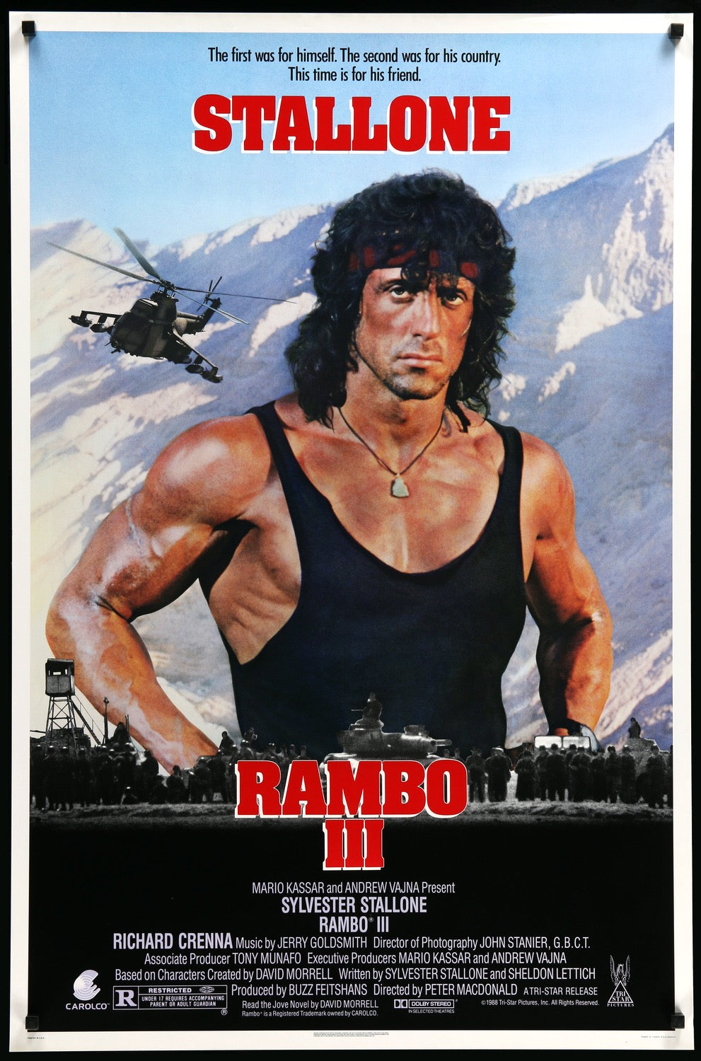 Rambo III (1988) original movie poster for sale at Original Film Art - Vintage Movie Posters