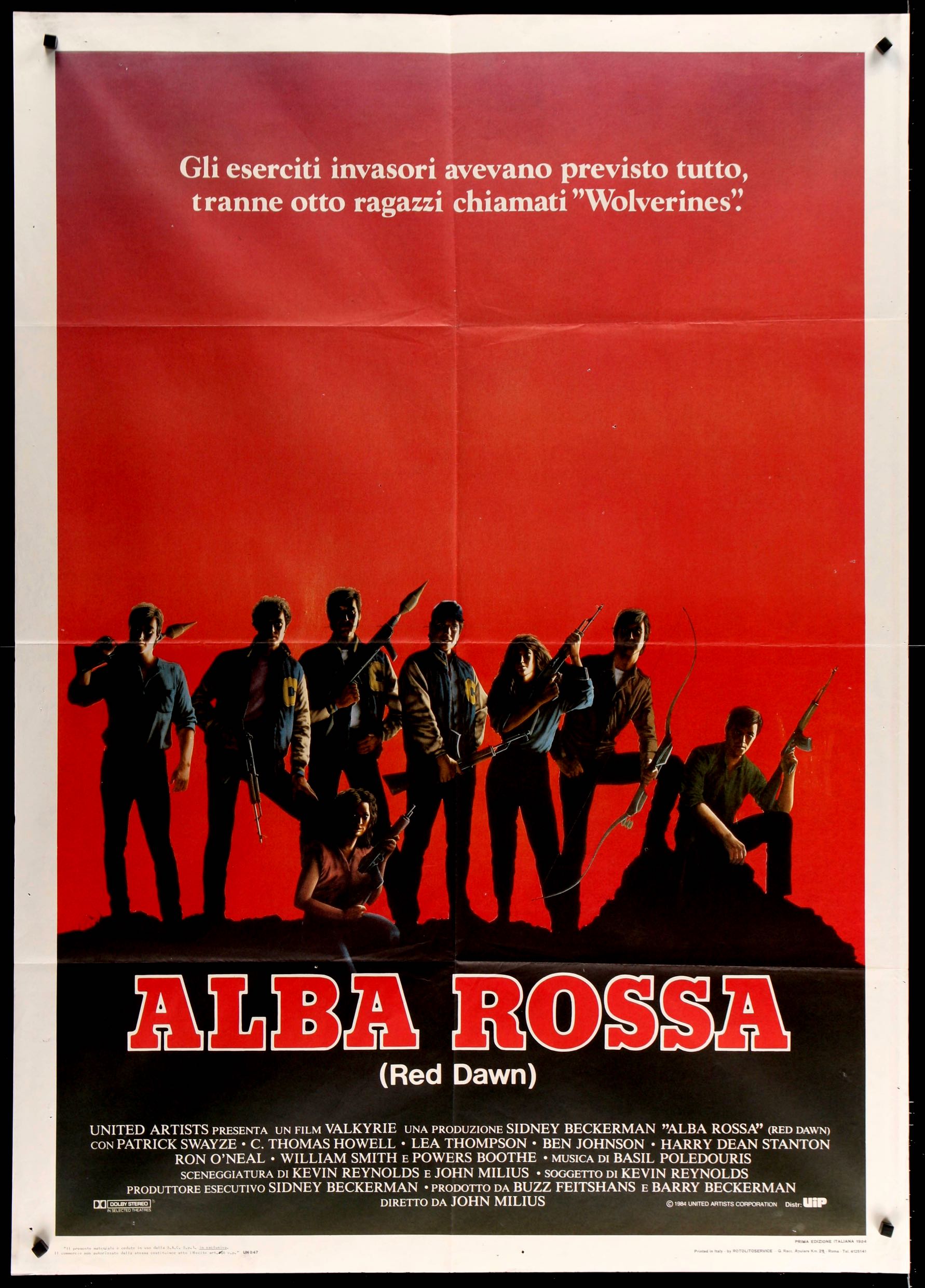 Red Dawn (1984) Original Italian 2 Fogli Movie Poster - Original Film Art -  Vintage Movie Posters