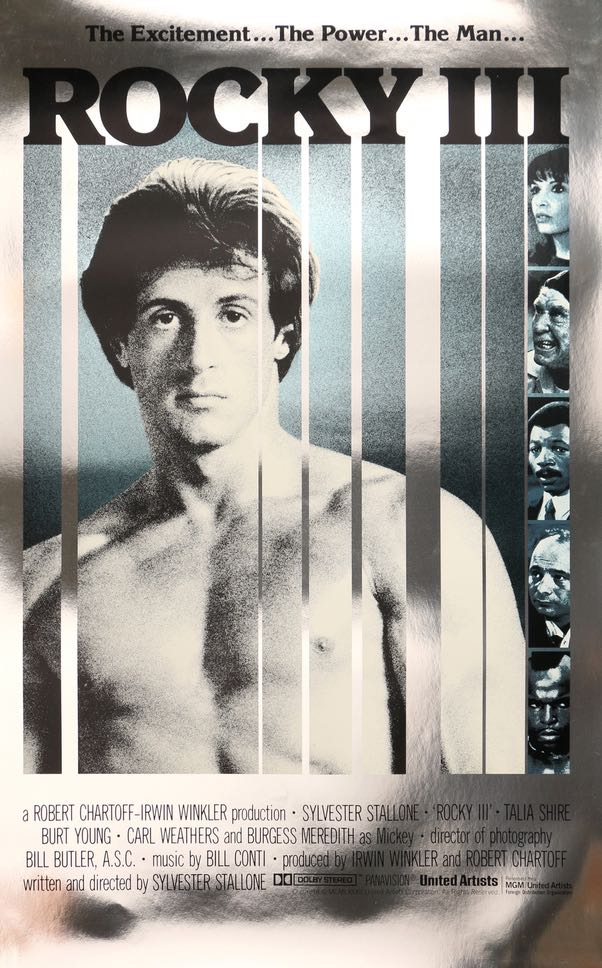 【最終価格】 ROCKY III 映画ポスター　オリジナルシルバーポスター Rocky III (1982) Original Foil One Sheet Movie Poster - Original