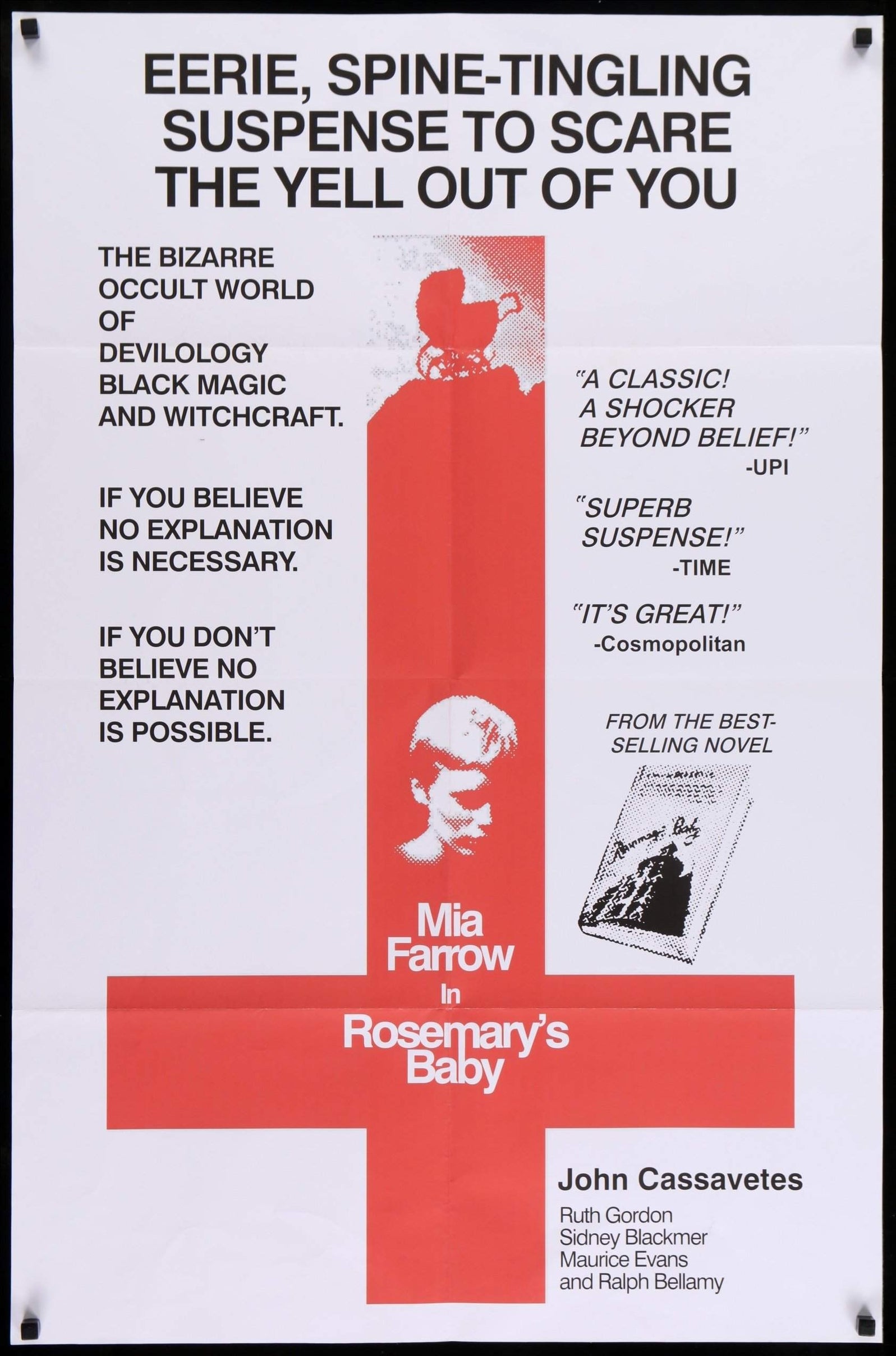 Rosemary's Baby (1968) Original One-Sheet Movie Poster - 27" x 41" - Original Film Art - Vintage Movie Posters