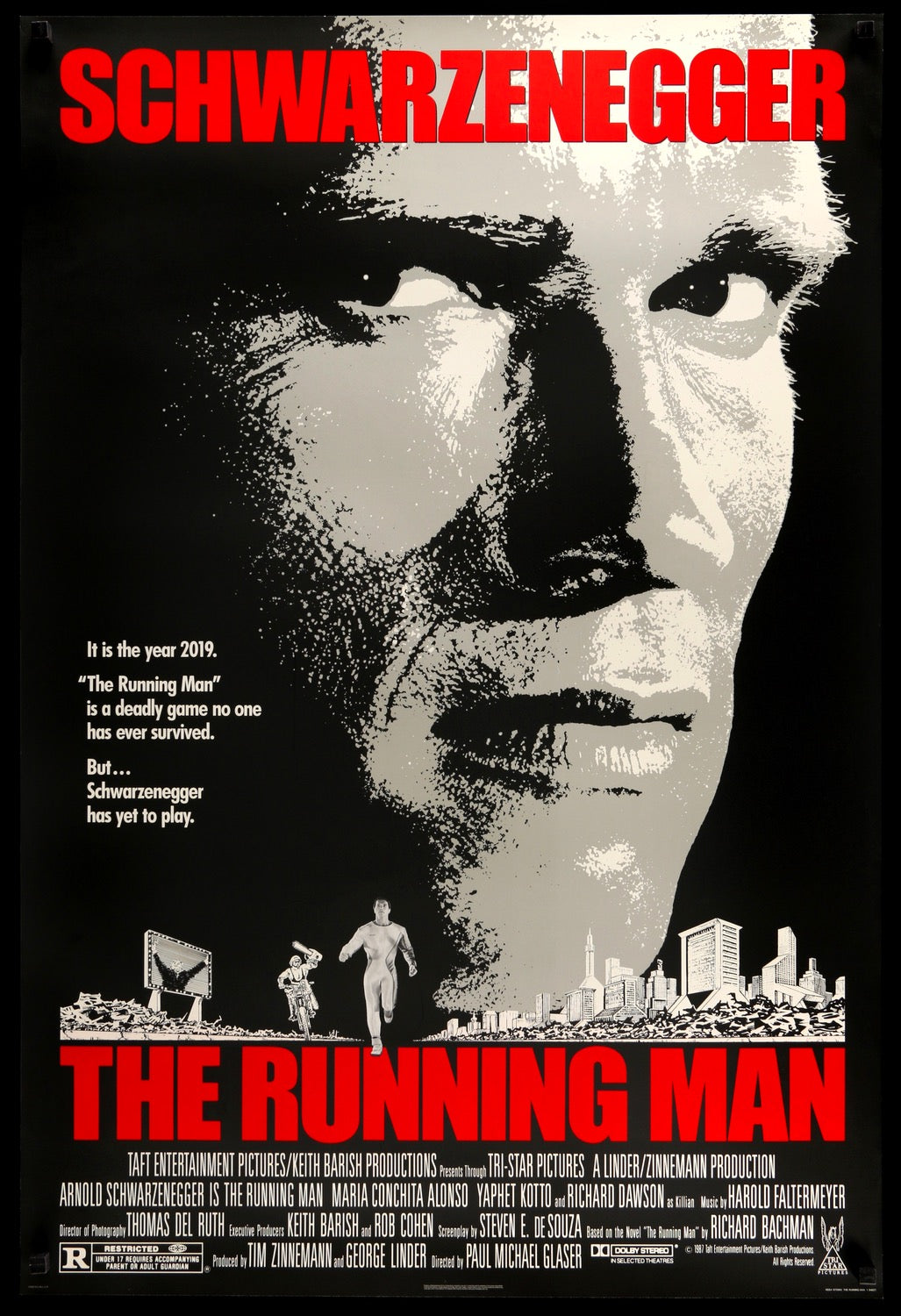 Running Man (1987) original movie poster for sale at Original Film Art - Vintage Movie Posters