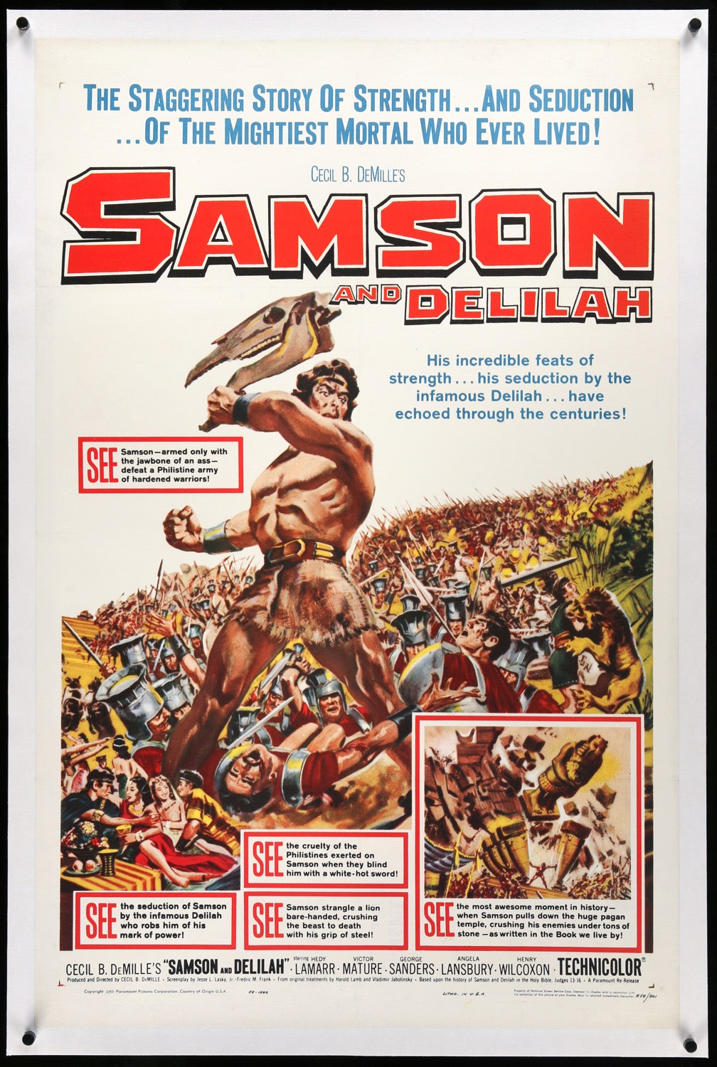 Samson and Delilah (1949) original movie poster for sale at Original Film Art