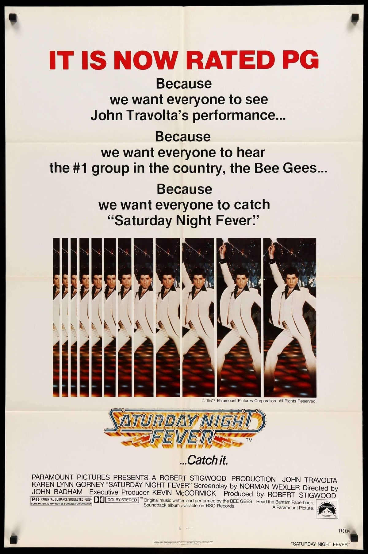 Saturday Night Fever (1977) original movie poster for sale at Original Film Art - Vintage Movie Posters