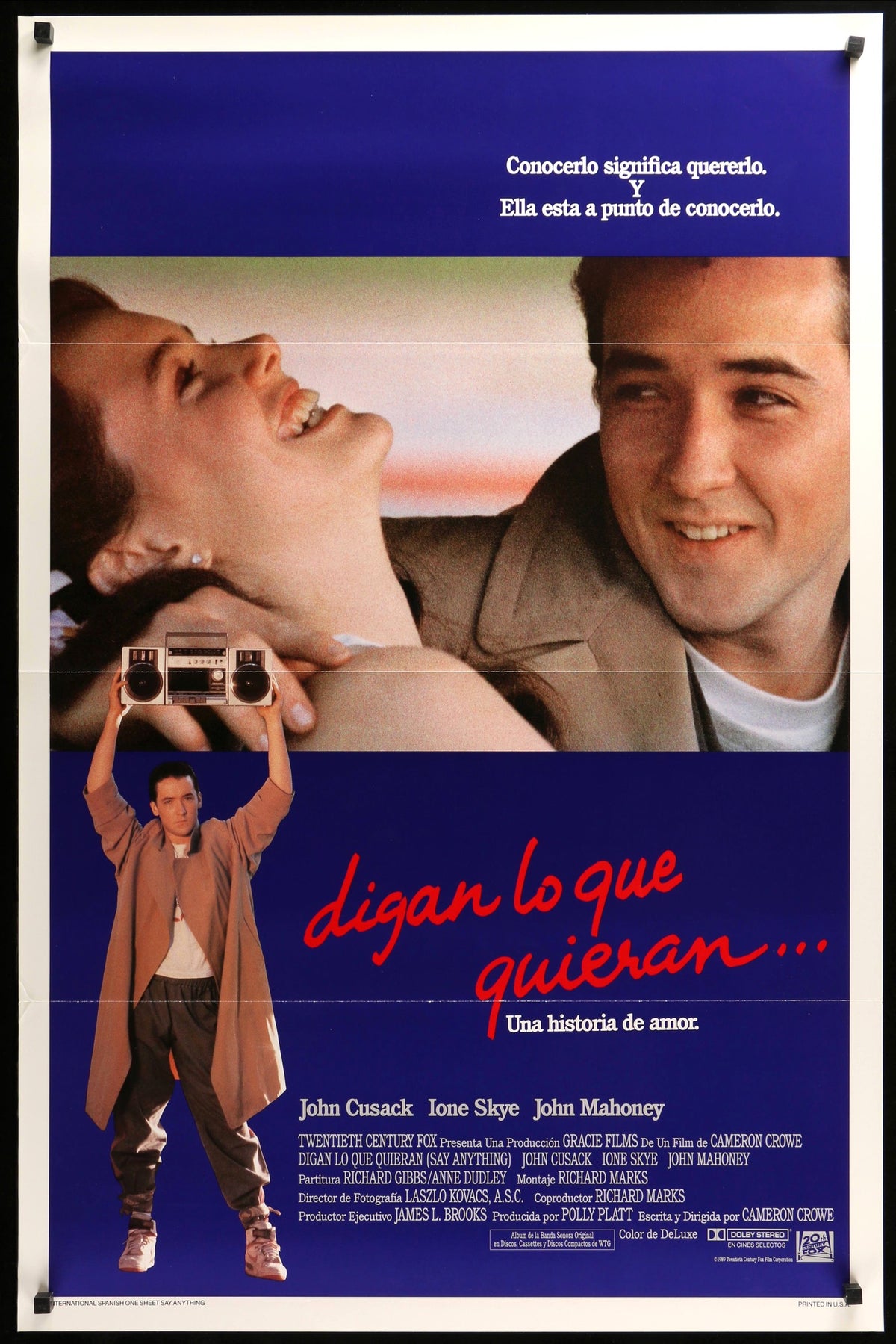 Say Anything (1989) original movie poster for sale at Original Film Art - Vintage Movie Posters