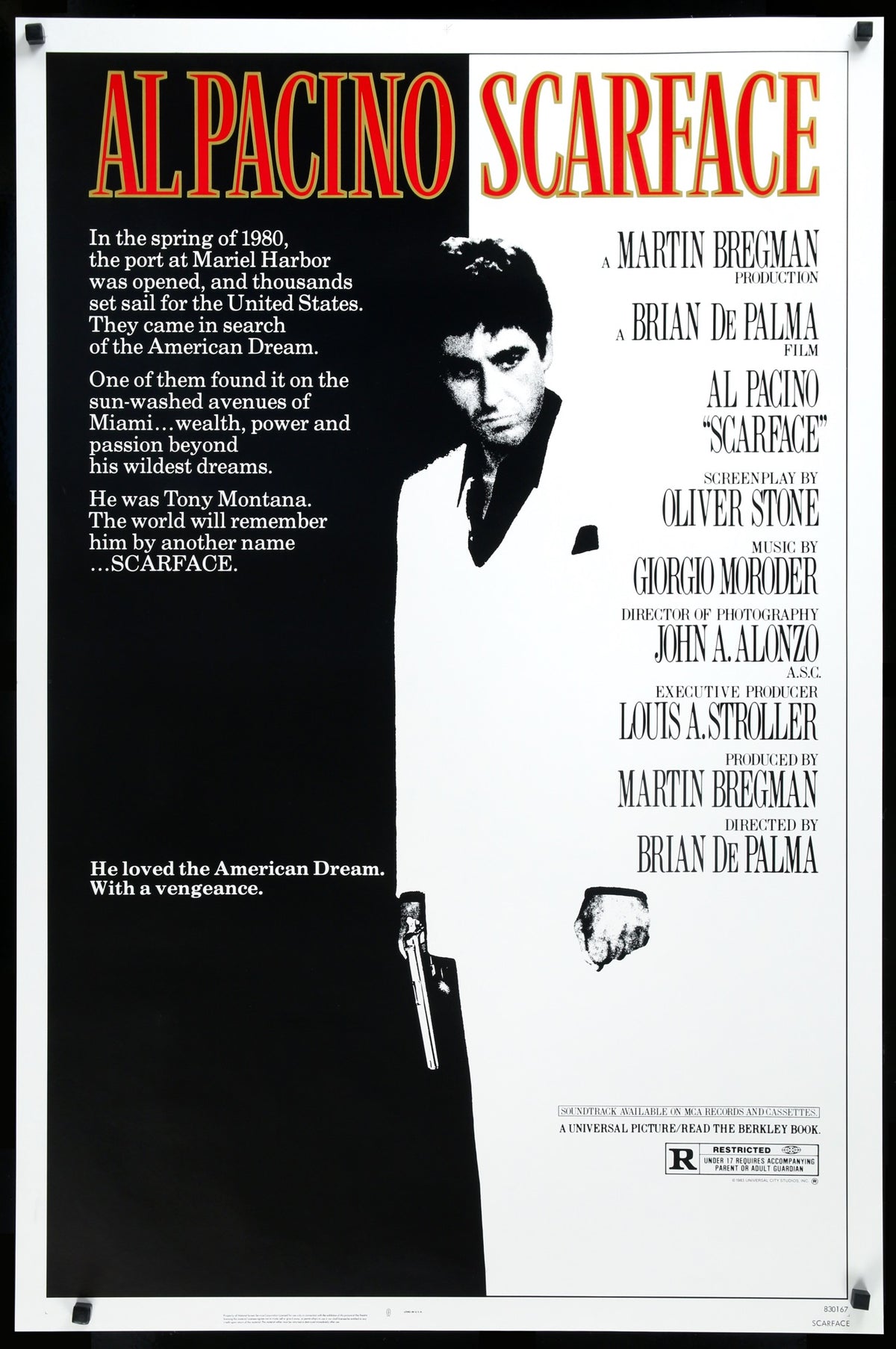 Scarface (1983) original movie poster for sale at Original Film Art - Vintage Movie Posters