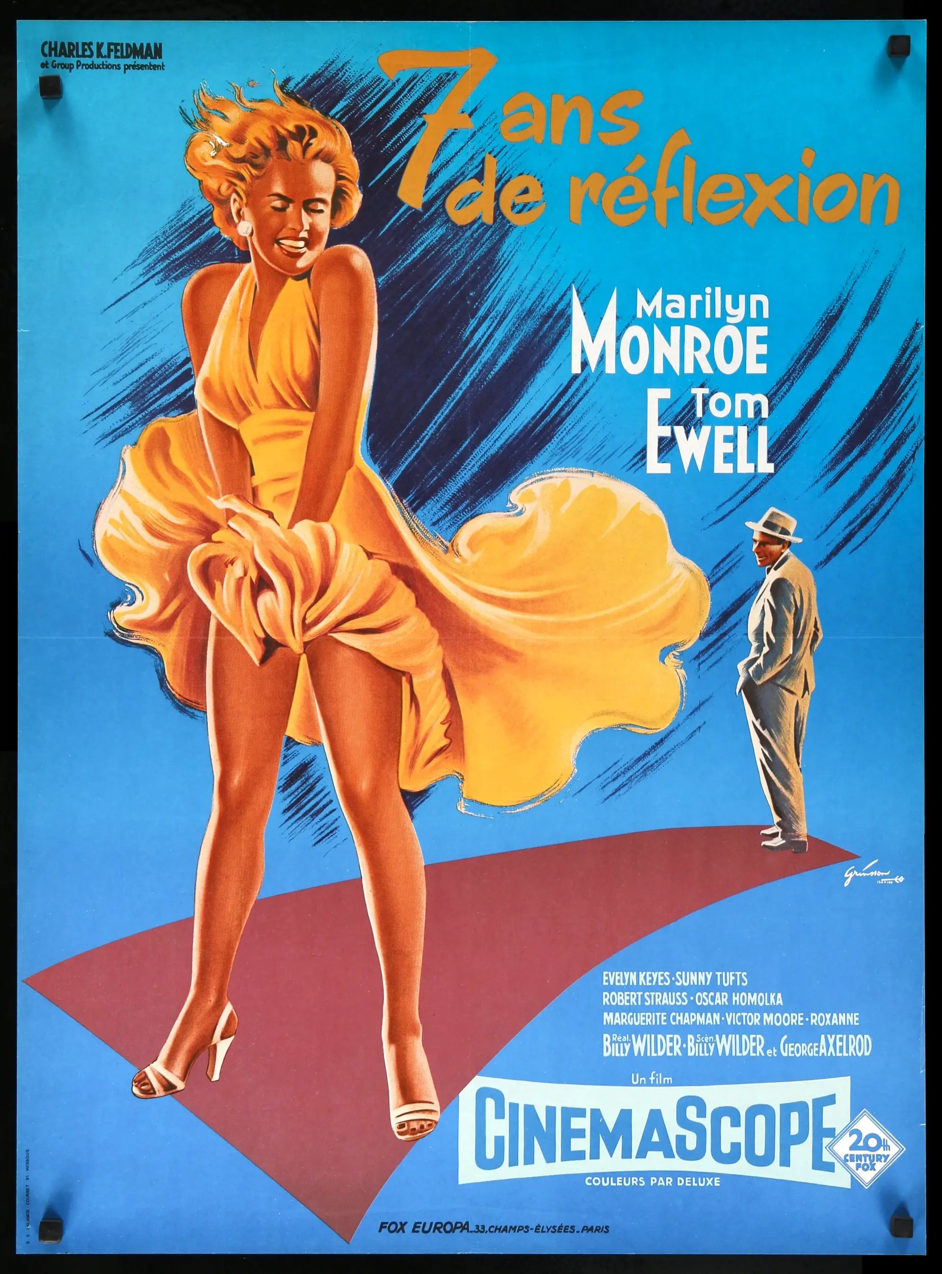 七年之痒(1955) Original R1976 French Moyenne Movie Poster - Original Film Art -  Vintage Movie Posters, image size:1848x2500