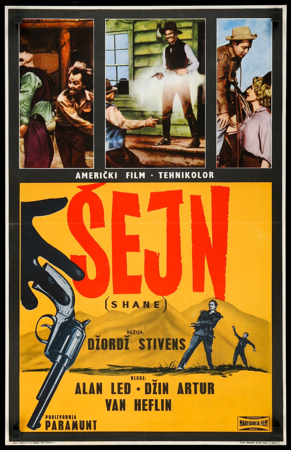 Shane (1953) Original Yugoslavian Movie Poster - Original Film Art