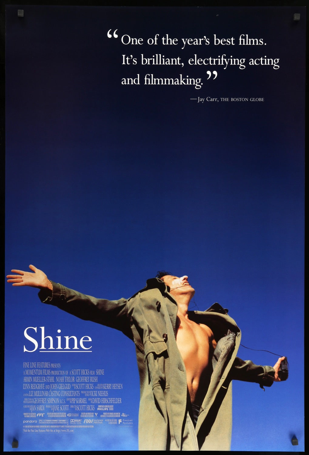 Shine (1996) original movie poster for sale at Original Film Art - Vintage Movie Posters