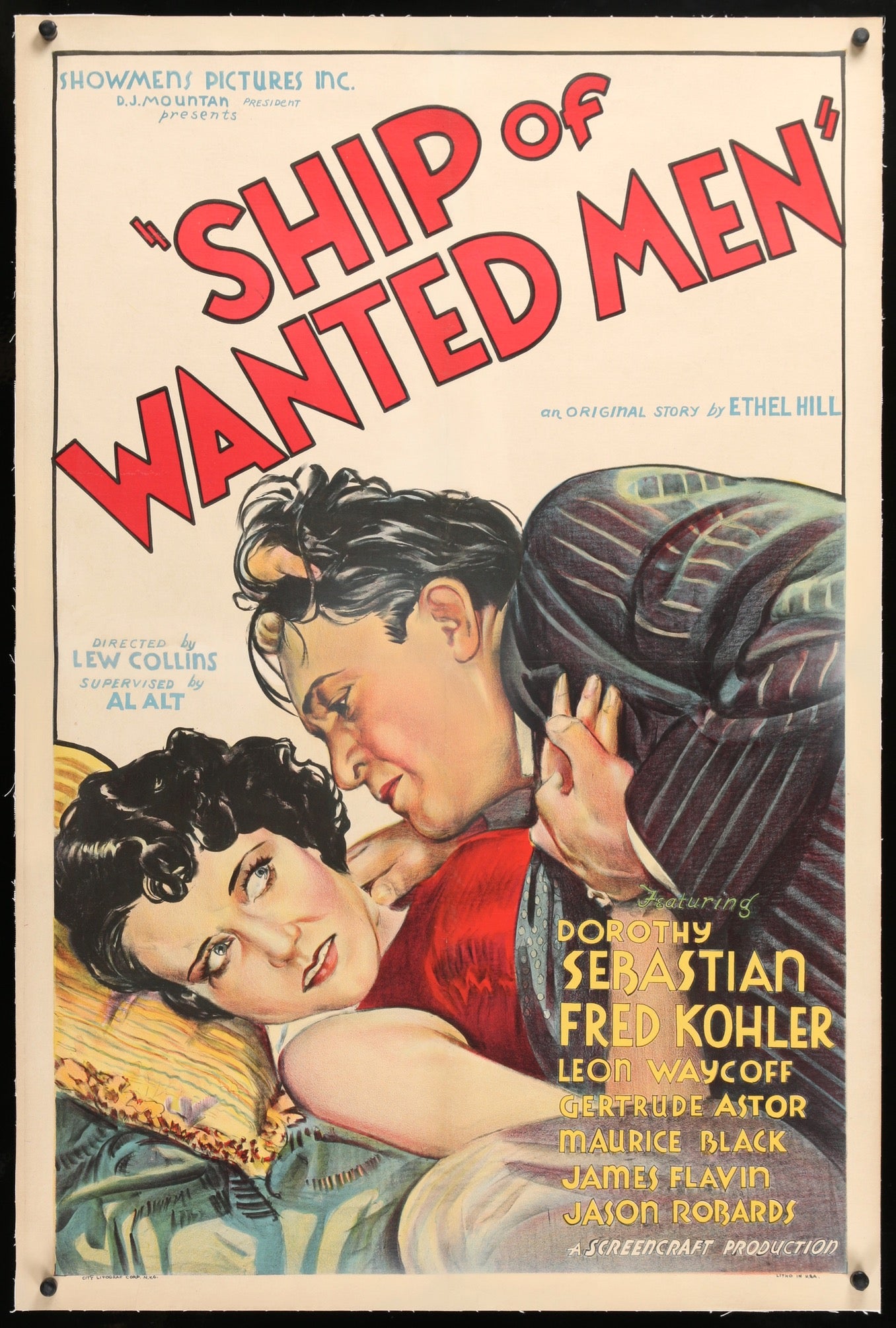 Ship of Wanted Men (1933) original movie poster for sale at Original Film Art