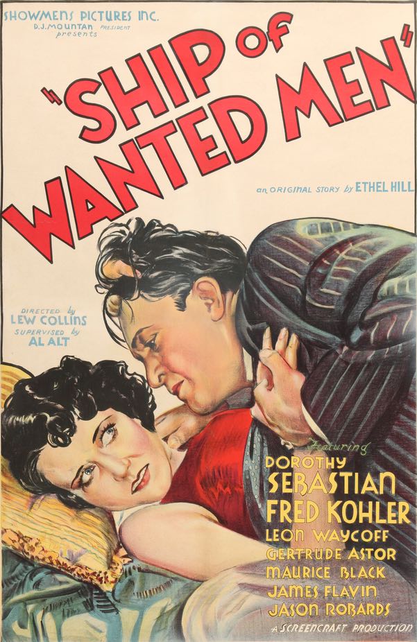 Ship of Wanted Men (1933) original movie poster for sale at Original Film Art