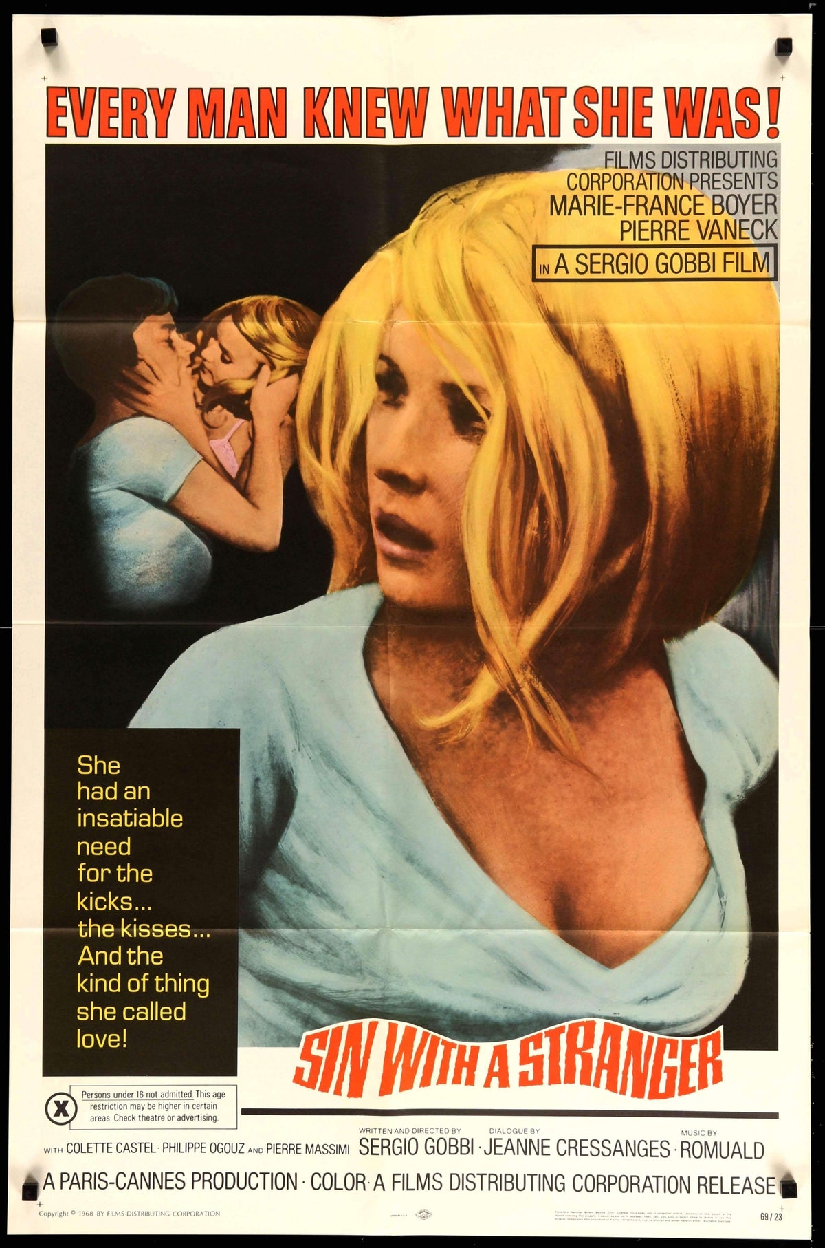 Sin With a Stranger (1968) original movie poster for sale at Original Film Art - Vintage Movie Posters