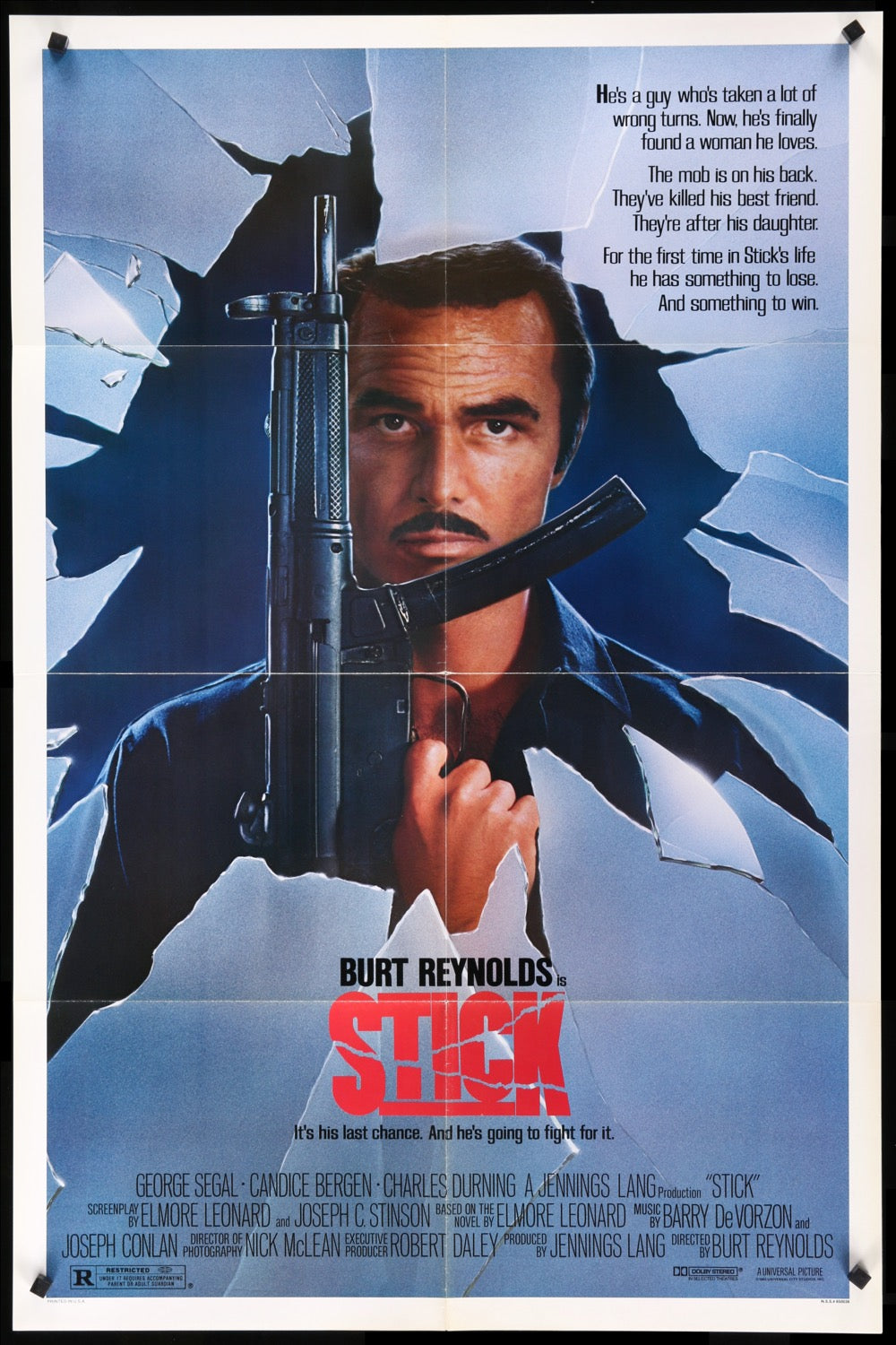 Stick (1985) original movie poster for sale at Original Film Art - Vintage Movie Posters