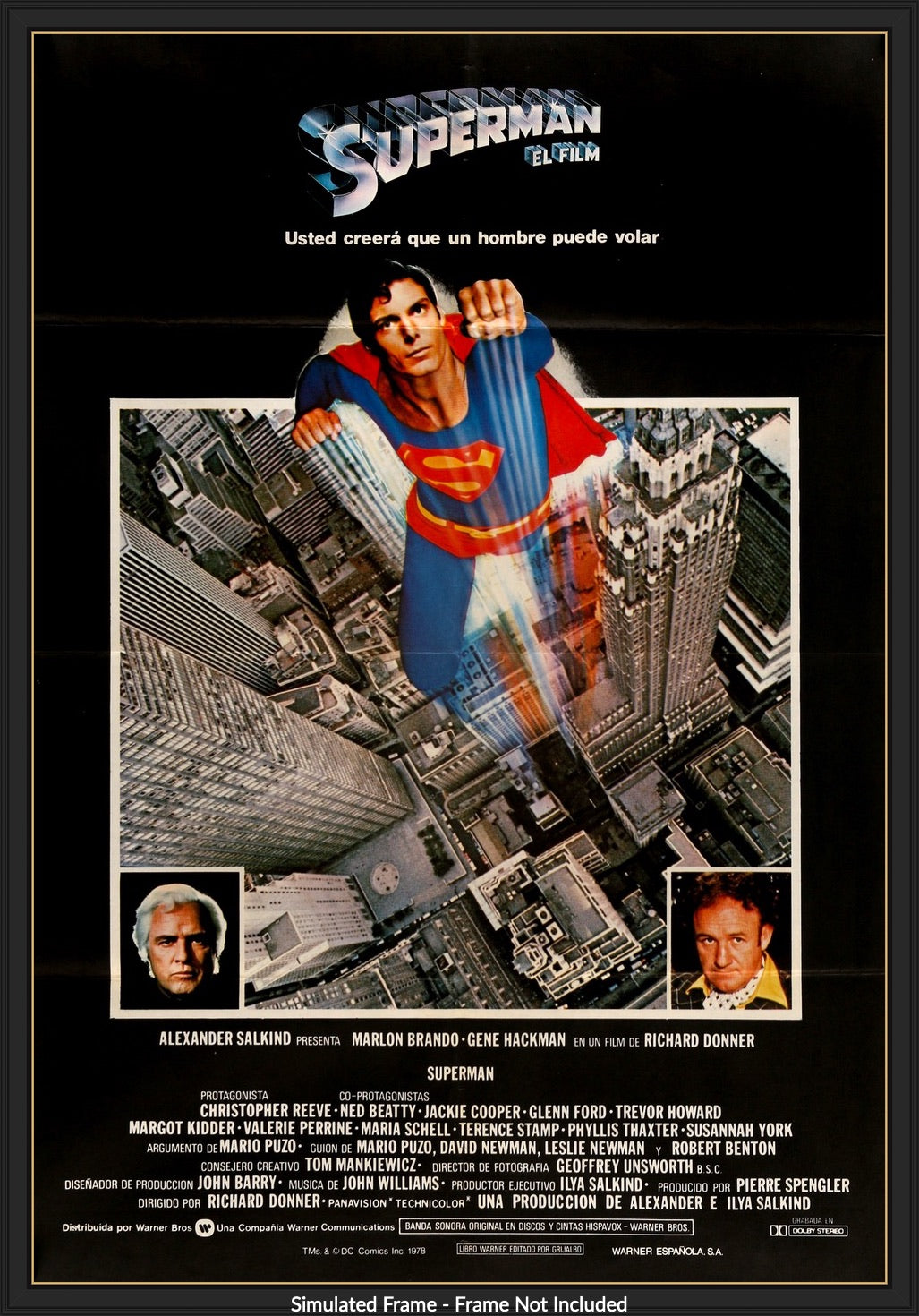Superman: The Movie (1978) Original Spanish Movie Poster Original