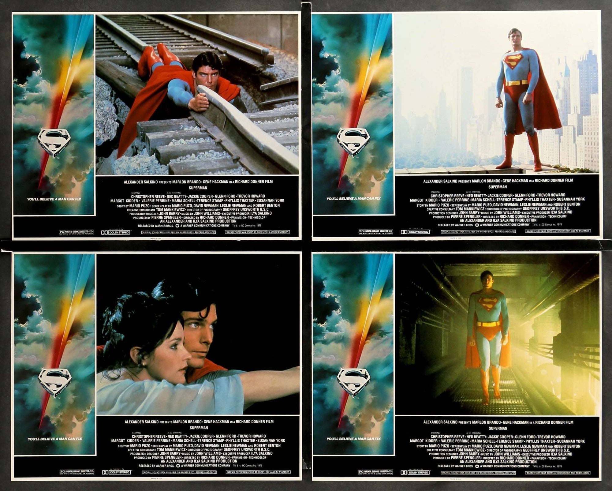 Superman: The Movie (1978) Lobby Cards - Set of 8 original movie poster for sale at Original Film Art