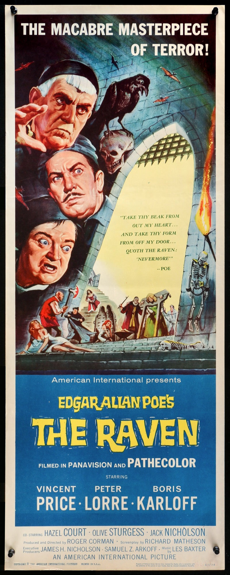 The Raven 1963 Original Insert Movie Poster Original Film Art The Raven 1963 Original Insert Movie Poster Original Film Art