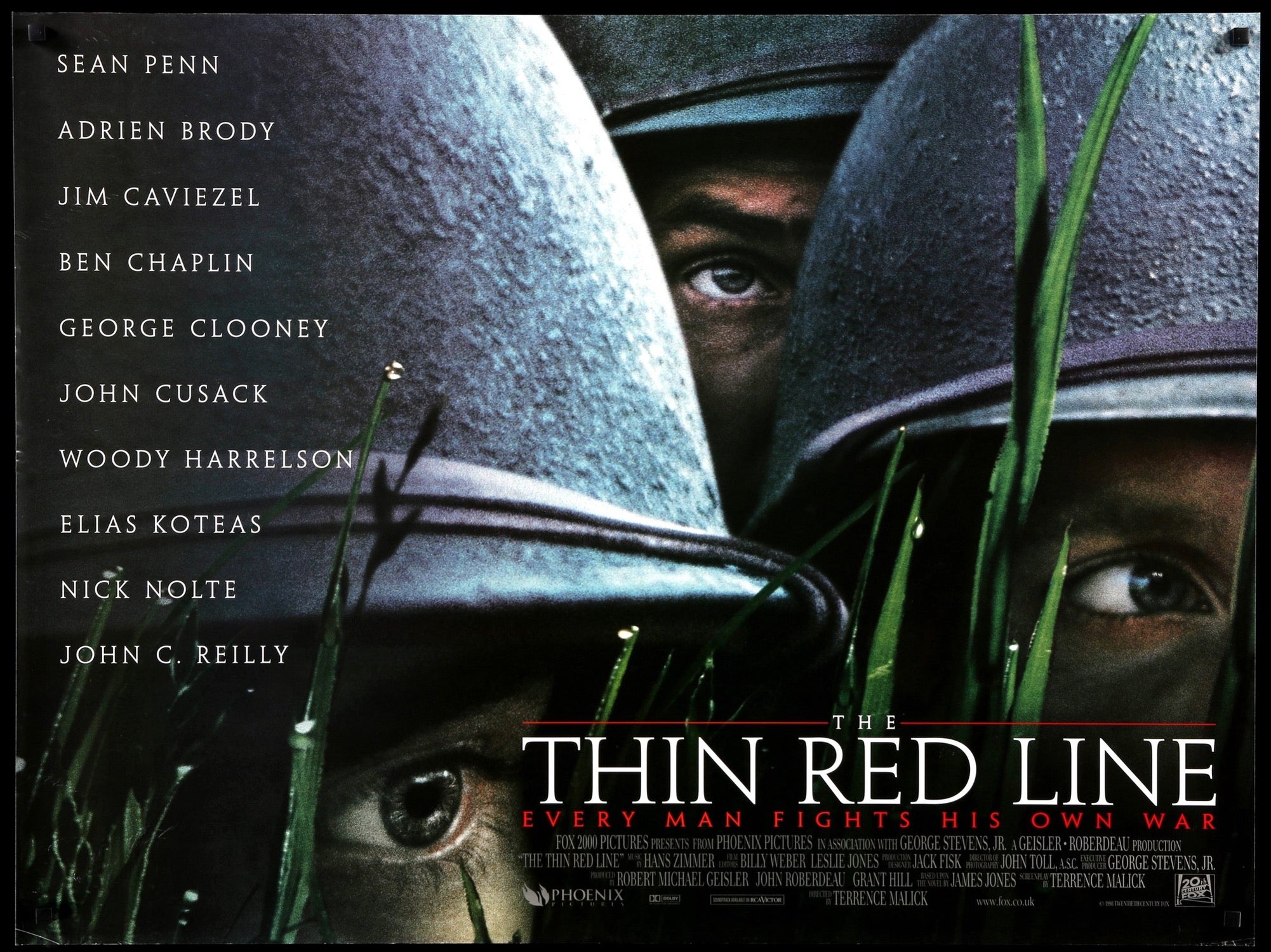 Thin Red Line (1998) Original British Quad Poster Original Film Art - Vintage Movie Posters