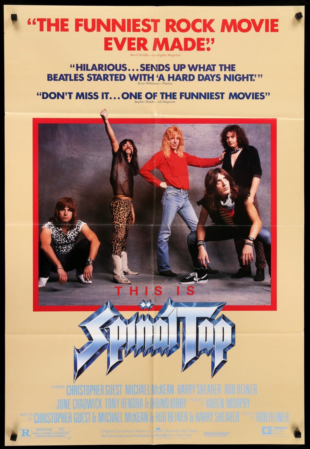 here’s SPINAL SINGLE PIERCE This is Spinal Tap (1984) Original One-Sheet Movie Poster