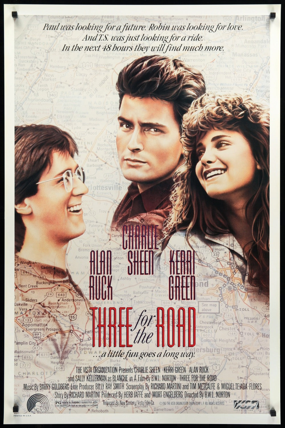 Three for the Road (1987) original movie poster for sale at Original Film Art - Vintage Movie Posters