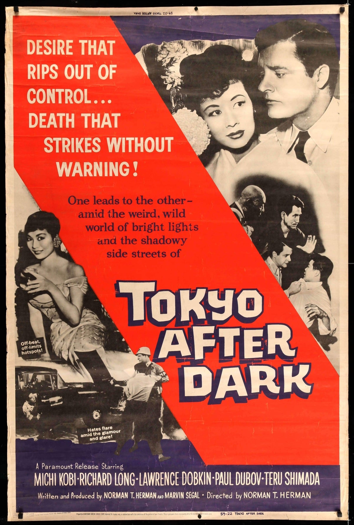 Tokyo After Dark (1959) original movie poster for sale at Original Film Art - Vintage Movie Posters