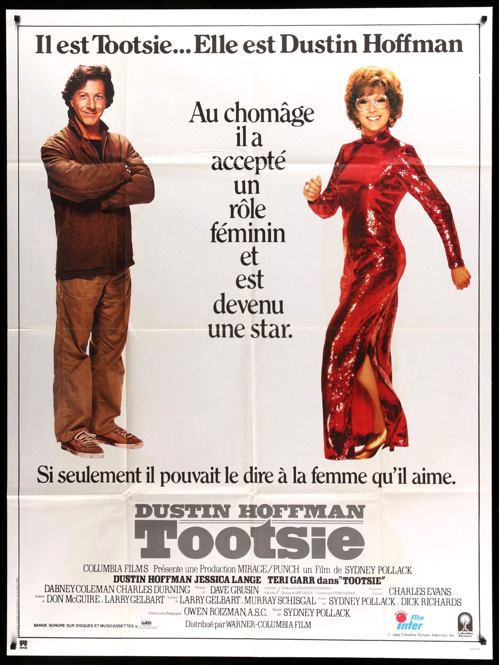 Tootsie (1982) Póster de película grande francés original - 47