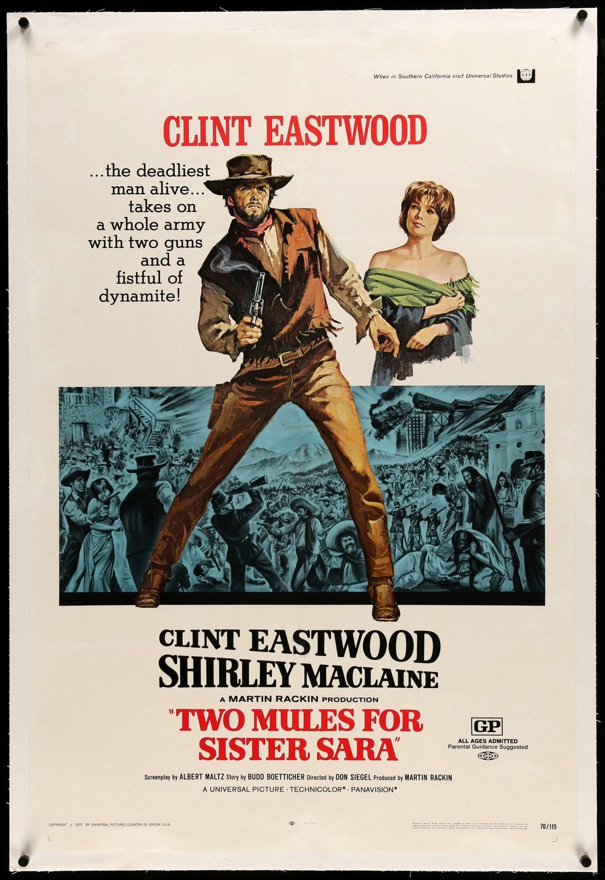 Two Mules for Sister Sara (1970) original movie poster for sale at Original Film Art