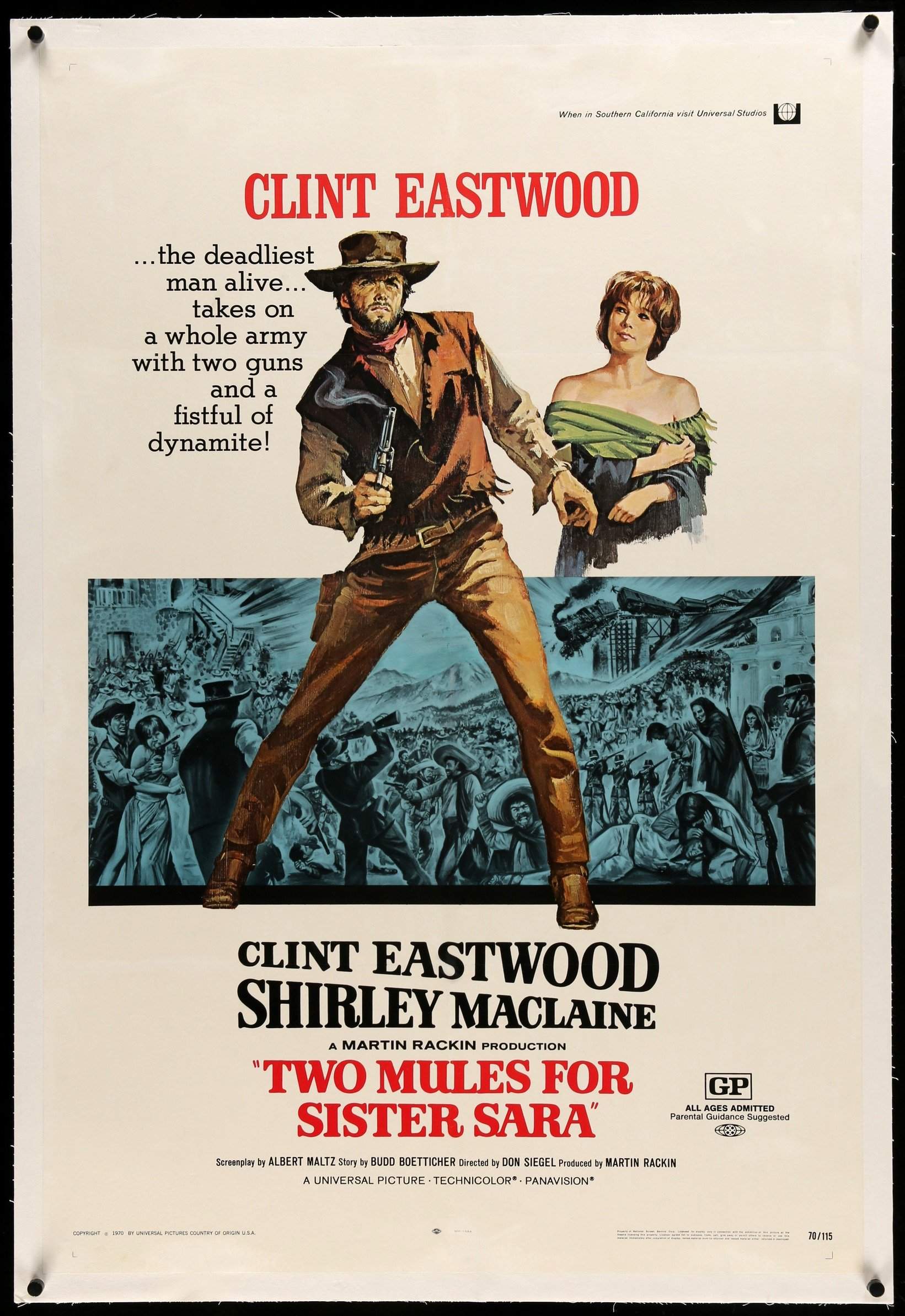 Two Mules for Sister Sara (1970) original movie poster for sale at Original Film Art