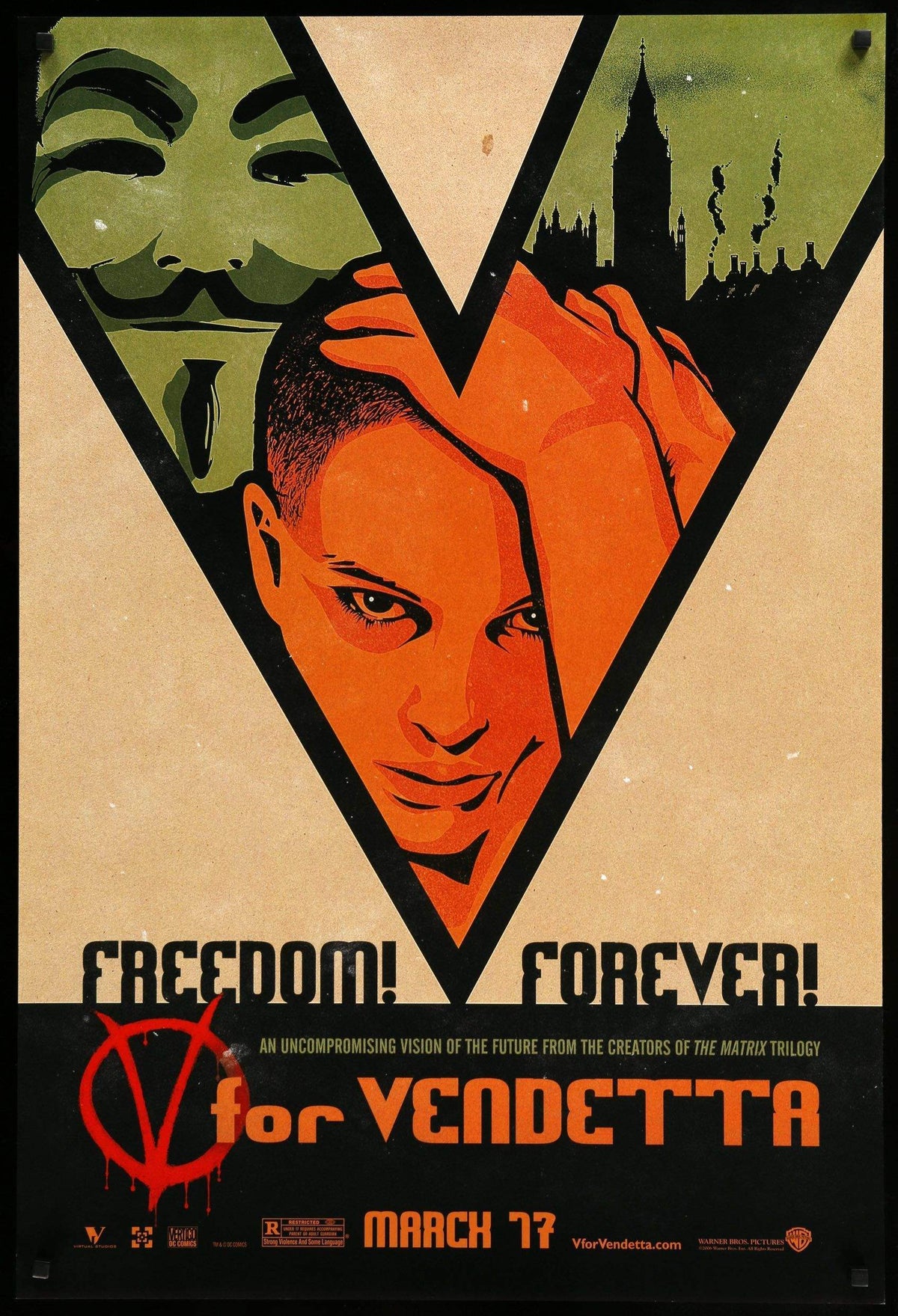 V For Vendetta (2006) original movie poster for sale at Original Film Art