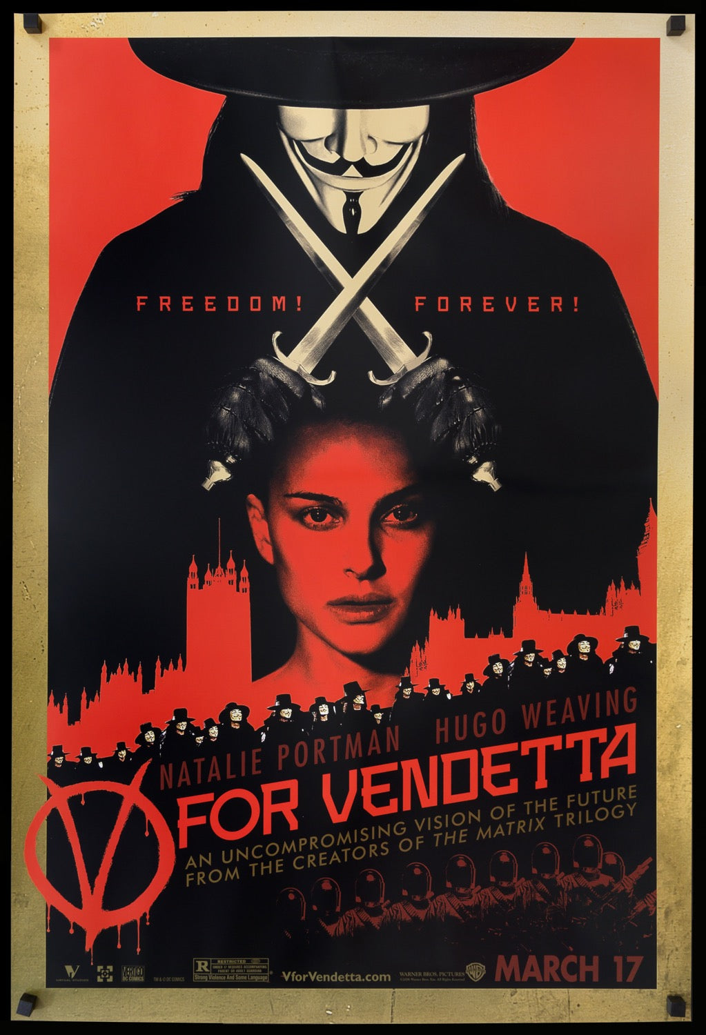 V For Vendetta (2006) original movie poster for sale at Original Film Art - Vintage Movie Posters