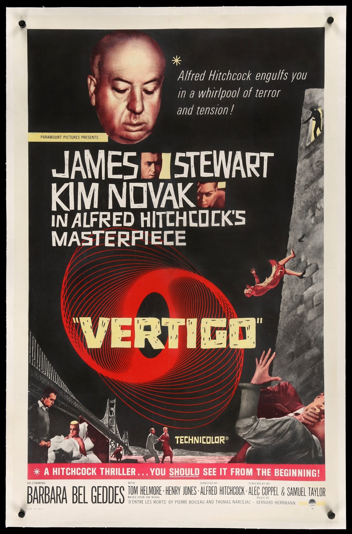 Vertigo (1958) original movie poster for sale at Original Film Art - Vintage Movie Posters