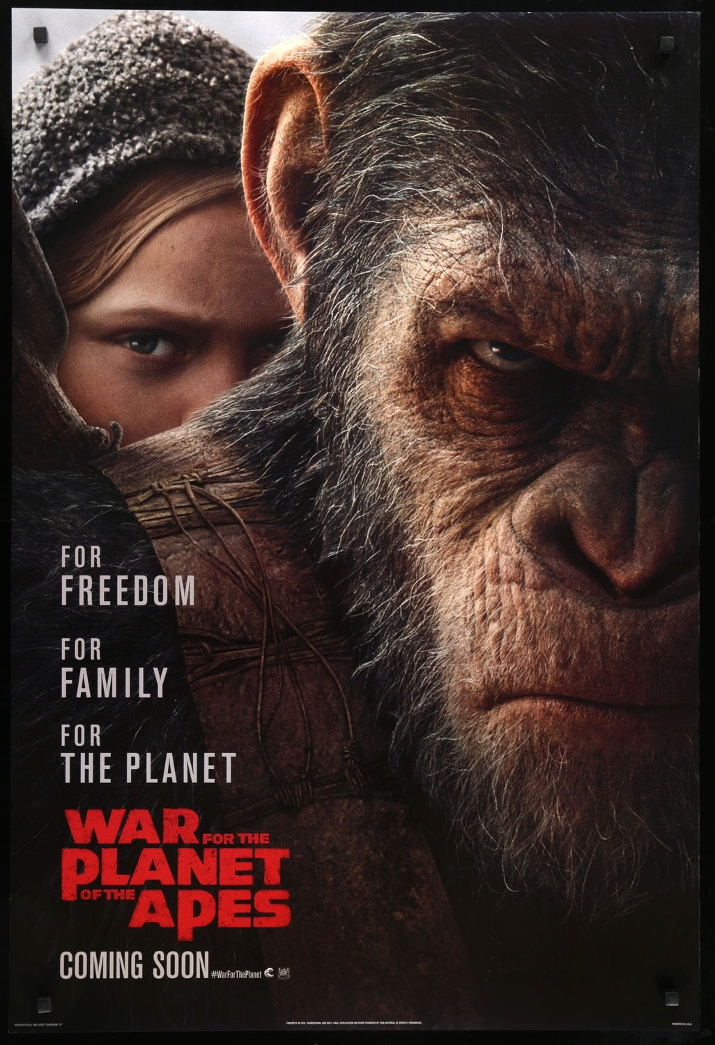 War for the Planet of the Apes (2017) original movie poster for sale at Original Film Art