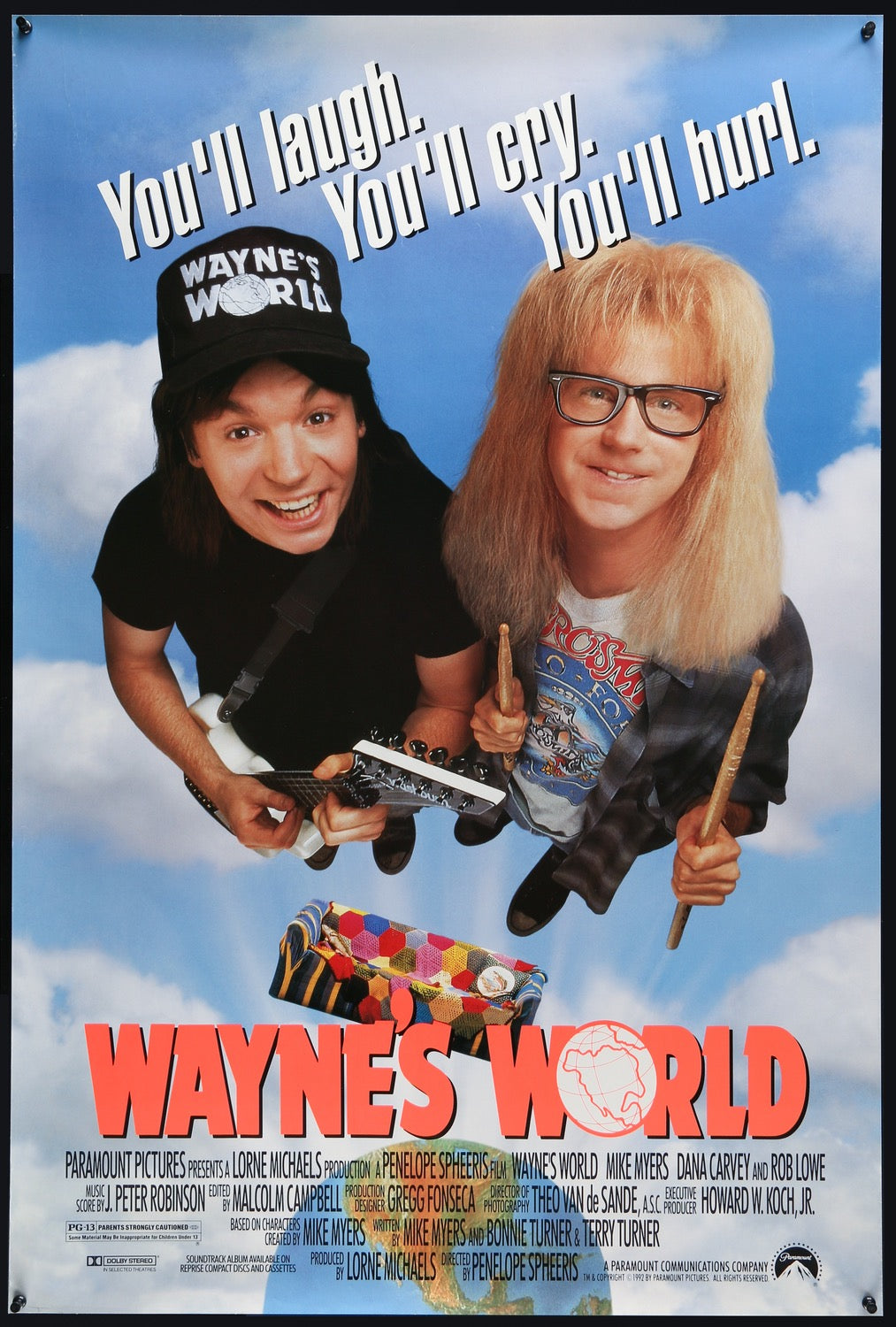 Wayne&#39;s World (1992) original movie poster for sale at Original Film Art - Vintage Movie Posters