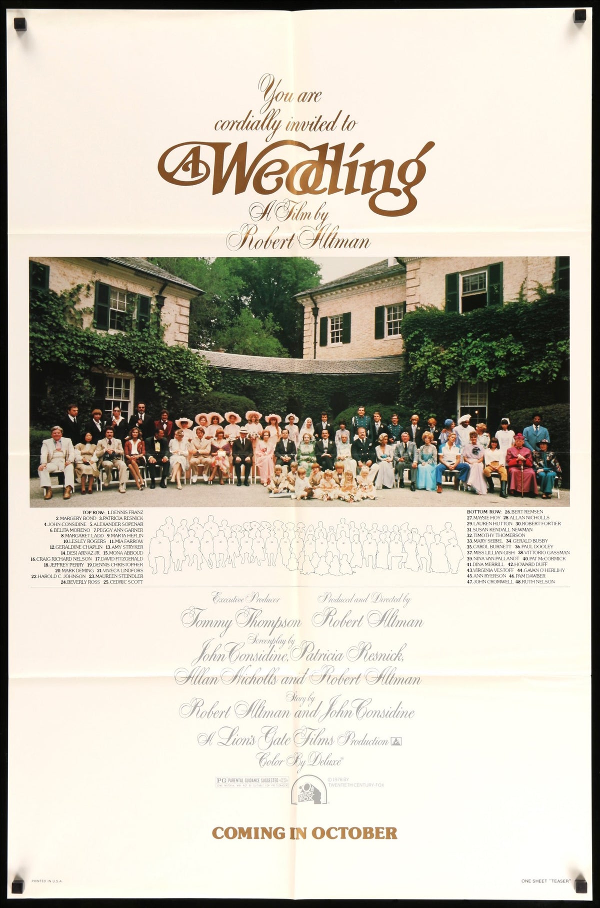 Wedding (1978) original movie poster for sale at Original Film Art - Vintage Movie Posters