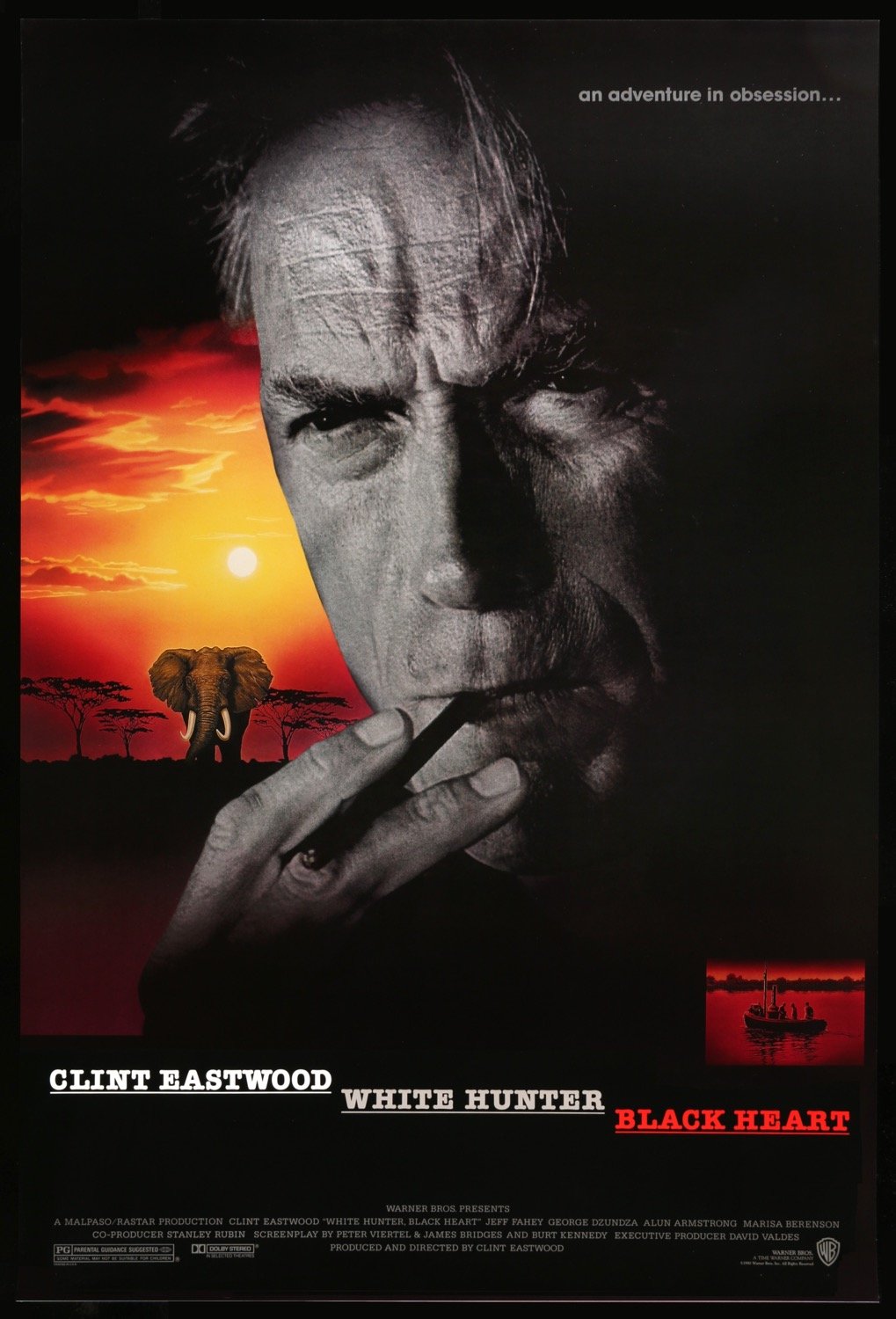 White Hunter, Black Heart (1990) original movie poster for sale at Original Film Art - Vintage Movie Posters