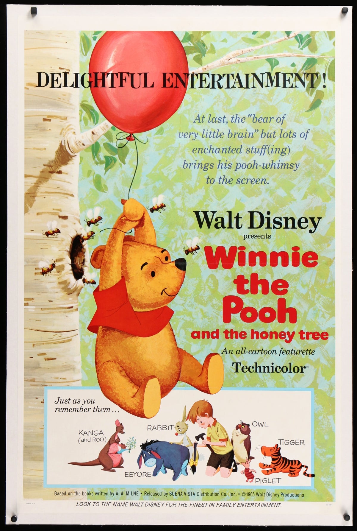 Winnie the Pooh and the Honey Tree (1966) original movie poster for sale at Original Film Art - Vintage Movie Posters