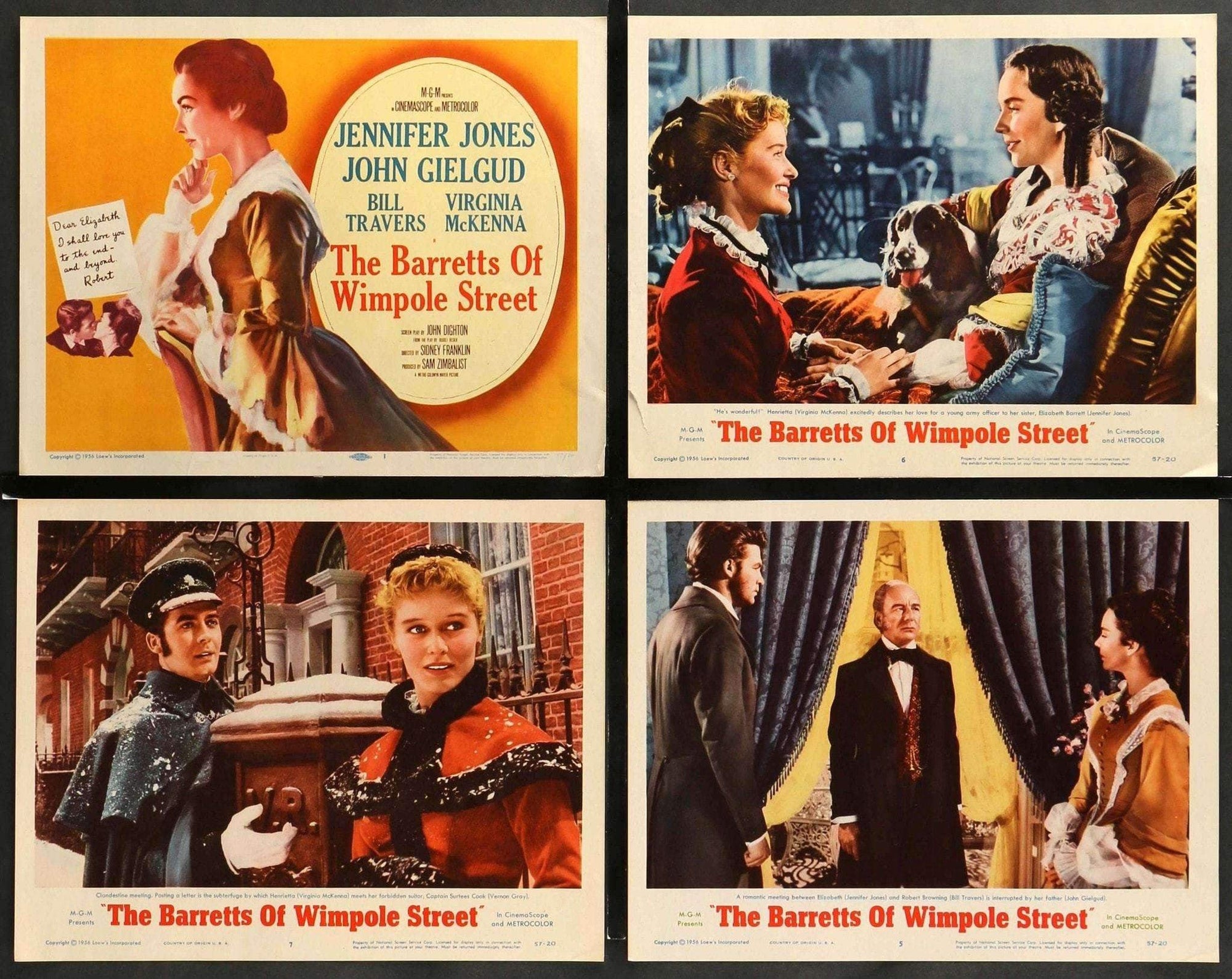 Barretts of Wimpole Street (1957) Lobby Cards - Set of 8 original movie poster for sale at Original Film Art