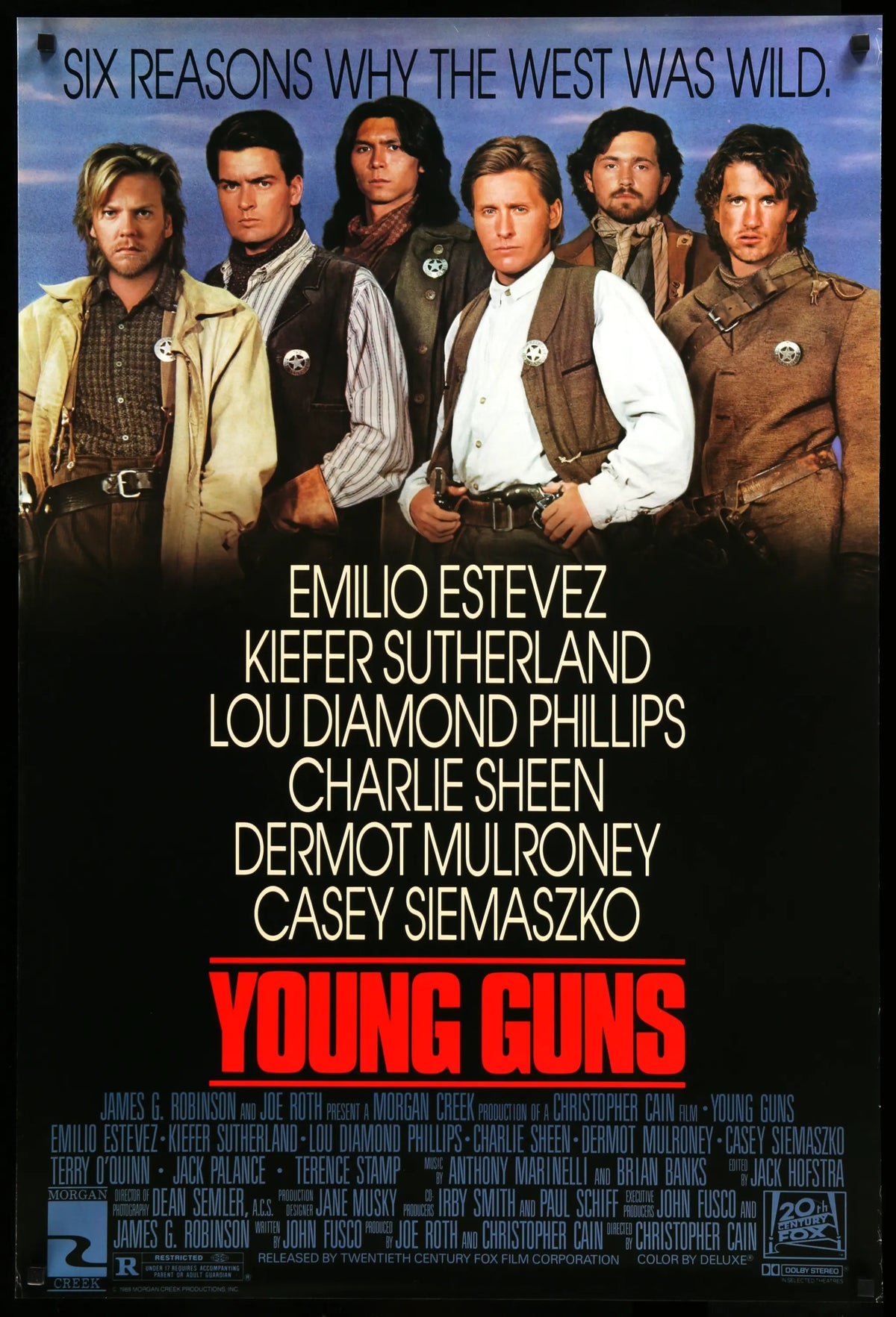 Young Guns (1988) original movie poster for sale at Original Film Art